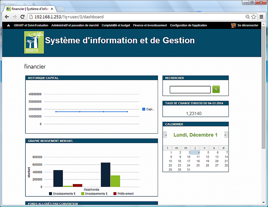 Conception et développement d’un système d’information et de gestion (SI.GES).