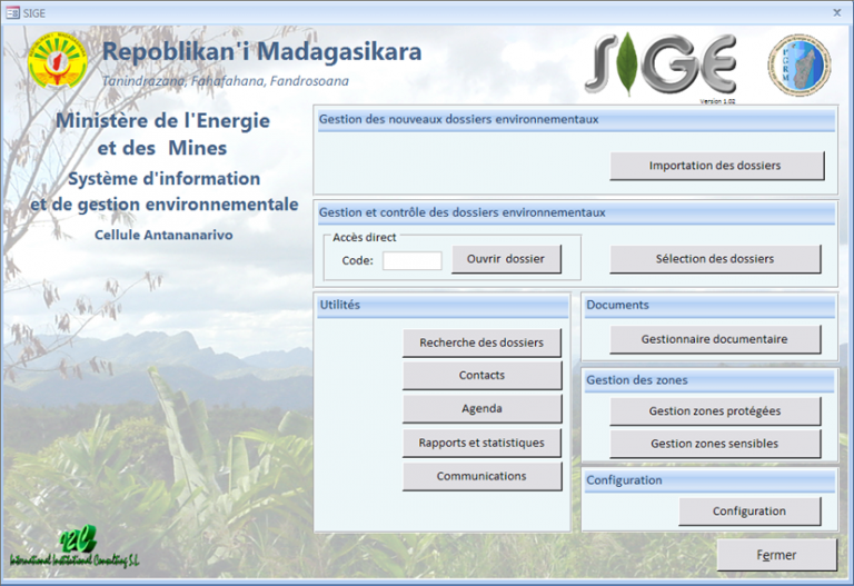 Opérationnalisation du Système d’Information et de Gestion Environnementale (SIGE) du Ministère des Mines