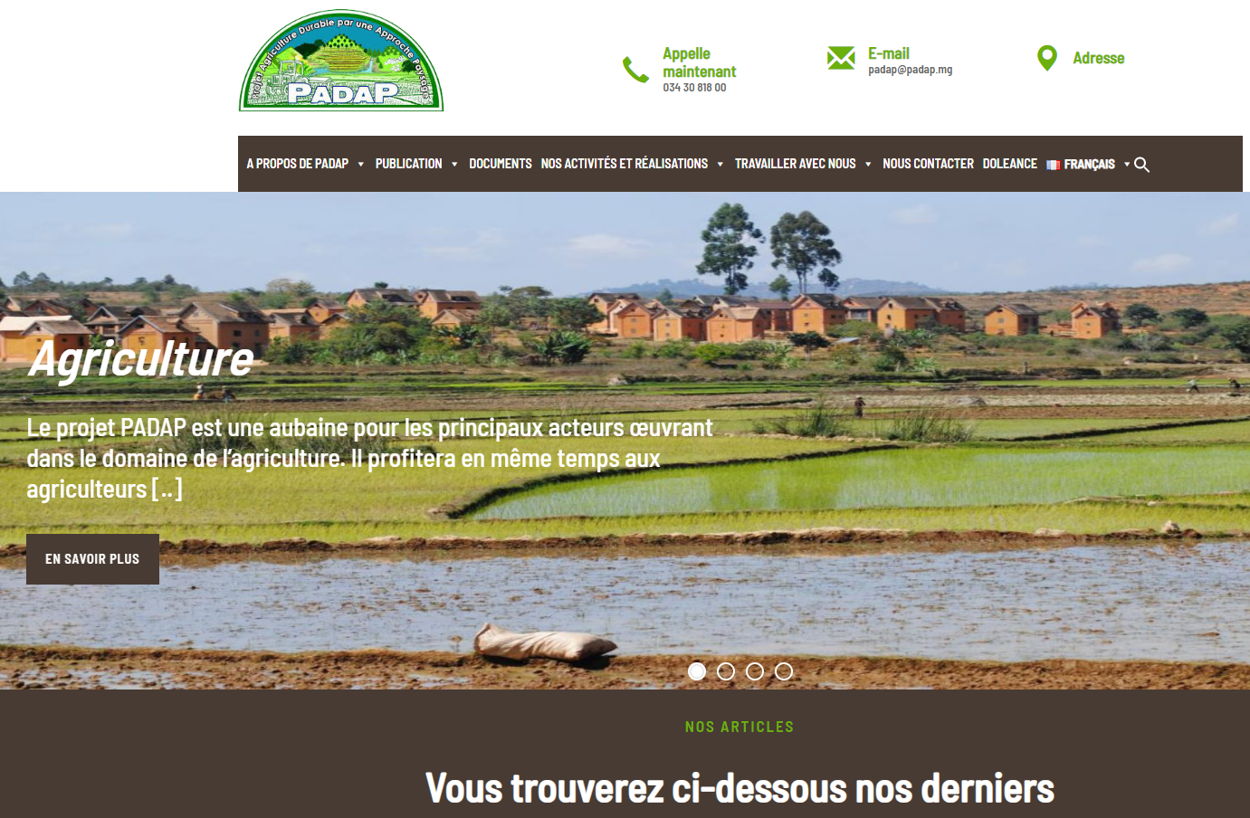 Création, animation et hébergement du site web du PADAP