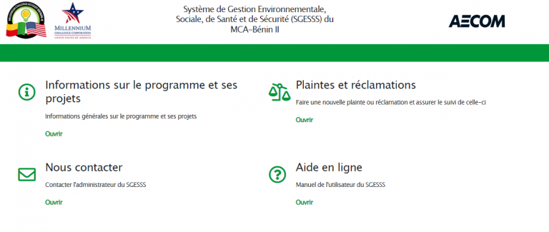 Développement du « Système de Gestion Environnemental, Social et Santé-Sécurité » (SGESSS) 