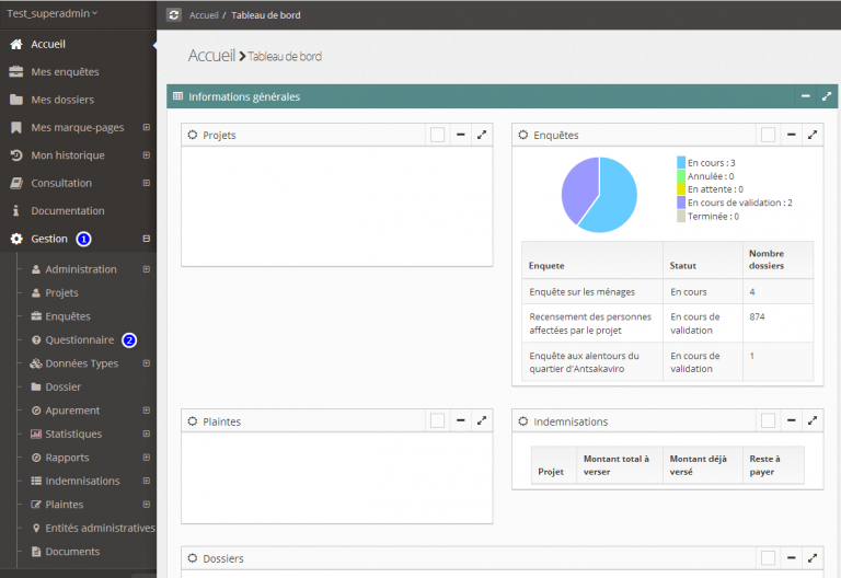 Développement d’une Web application Système de Traitement Informatisé des données socio-économiques des Personnes affectées par un projet(STIP) – Version 2 en cours de développement